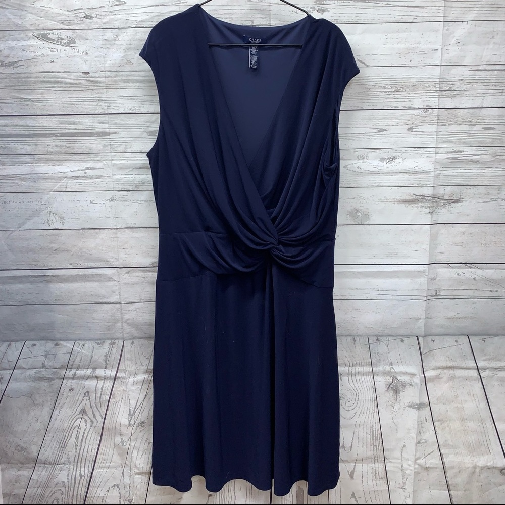 Chaps Plus size berry Surplice Faux Wrap Dress 22W EUC